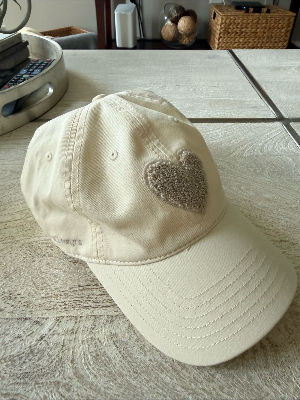 Cream Heart Patch Baseball Cap